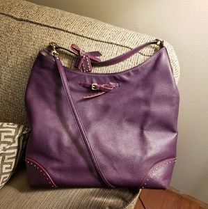 Coach purple leather shoulder bag